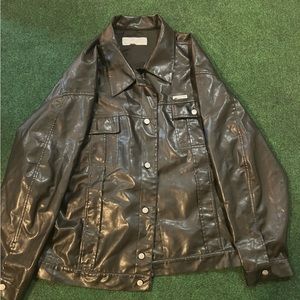 Ice Jeans (iceberg) black leather jacket